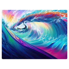 Wave Ocean Sea Tsunami Nautical Nature Water Two Sides Premium Plush Fleece Blanket (extra Small) by Wav3s