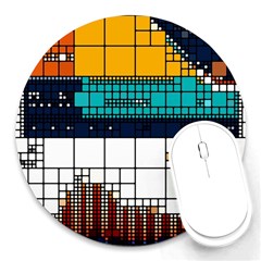 Abstract Statistic Rectangle Classification Round Mousepad by Wav3s