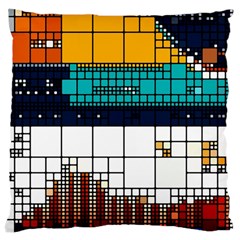 Abstract Statistic Rectangle Classification Large Cushion Case (two Sides) by Wav3s