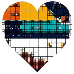 Abstract Statistic Rectangle Classification Wooden Puzzle Heart by Wav3s