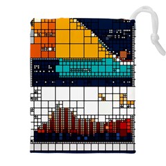 Abstract Statistic Rectangle Classification Drawstring Pouch (4xl) by Wav3s