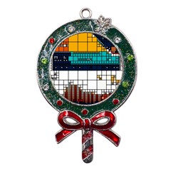 Abstract Statistic Rectangle Classification Metal X mas Lollipop With Crystal Ornament by Wav3s