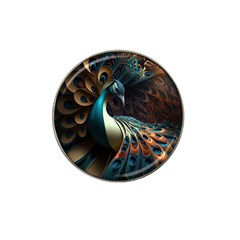 Peacock Bird Feathers plumage Colorful Texture Abstract Hat Clip Ball Marker