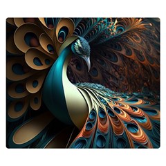 Peacock Bird Feathers plumage Colorful Texture Abstract Premium Plush Fleece Blanket (Small)