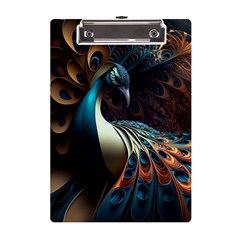 Peacock Bird Feathers plumage Colorful Texture Abstract A5 Acrylic Clipboard