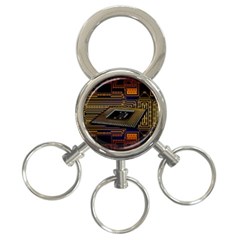 Processor Cpu Board Circuit 3-ring Key Chain by Wav3s