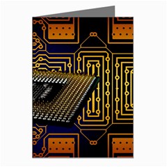 Processor Cpu Board Circuit Greeting Cards (pkg Of 8) by Wav3s