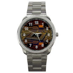 Processor Cpu Board Circuit Sport Metal Watch by Wav3s