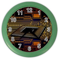 Processor Cpu Board Circuit Color Wall Clock by Wav3s