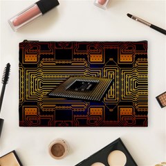 Processor Cpu Board Circuit Cosmetic Bag (large) by Wav3s