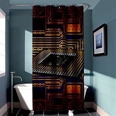 Processor Cpu Board Circuit Shower Curtain 36  X 72  (stall)  by Wav3s