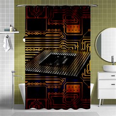 Processor Cpu Board Circuit Shower Curtain 48  X 72  (small)  by Wav3s