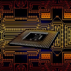 Processor Cpu Board Circuit Play Mat (square) by Wav3s