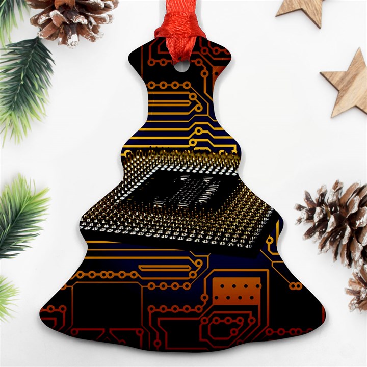 Processor Cpu Board Circuit Ornament (Christmas Tree) 