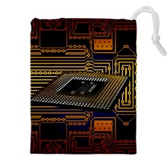 Processor Cpu Board Circuit Drawstring Pouch (5xl) by Wav3s