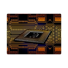 Processor Cpu Board Circuit Premium Plush Fleece Blanket (mini) by Wav3s