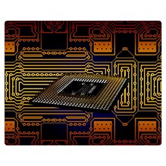 Processor Cpu Board Circuit Premium Plush Fleece Blanket (medium) by Wav3s