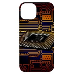 Processor Cpu Board Circuit Iphone 14 Black Uv Print Case by Wav3s