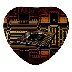 Processor Cpu Board Circuit Heart Glass Fridge Magnet (4 Pack) by Wav3s