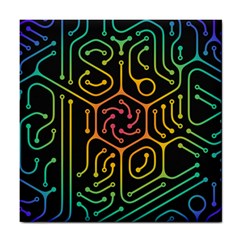 Circuit Hexagonal Geometric Pattern Background Pattern Tile Coaster