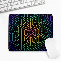 Circuit Hexagonal Geometric Pattern Background Pattern Large Mousepad