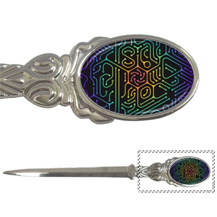 Circuit Hexagonal Geometric Pattern Background Pattern Letter Opener