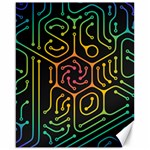 Circuit Hexagonal Geometric Pattern Background Pattern Canvas 16  x 20  15.75 x19.29  Canvas - 1