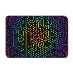 Circuit Hexagonal Geometric Pattern Background Pattern Small Doormat by Wav3s