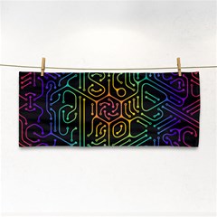 Circuit Hexagonal Geometric Pattern Background Pattern Hand Towel