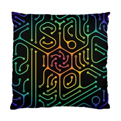 Circuit Hexagonal Geometric Pattern Background Pattern Standard Cushion Case (One Side)