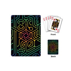 Circuit Hexagonal Geometric Pattern Background Pattern Playing Cards Single Design (Mini)