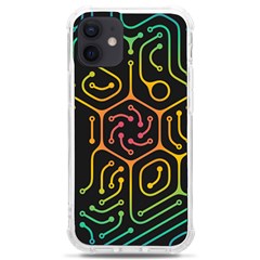 Circuit Hexagonal Geometric Pattern Background Pattern iPhone 12 mini TPU UV Print Case	