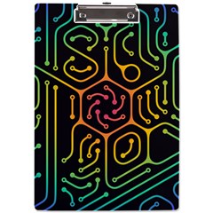 Circuit Hexagonal Geometric Pattern Background Pattern A4 Acrylic Clipboard