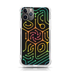 Circuit Hexagonal Geometric Pattern Background Pattern iPhone 11 Pro 5.8 Inch TPU UV Print Case