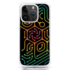 Circuit Hexagonal Geometric Pattern Background Pattern iPhone 14 Pro TPU UV Print Case