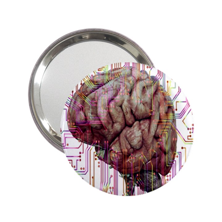 Brain Think Neurons Circuit 2.25  Handbag Mirrors