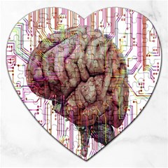 Brain Think Neurons Circuit Jigsaw Puzzle (heart) by Wav3s