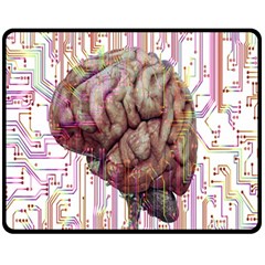 Brain Think Neurons Circuit Fleece Blanket (medium) by Wav3s