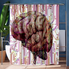 Brain Think Neurons Circuit Shower Curtain 60  X 72  (medium)  by Wav3s