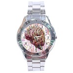 Brain Think Neurons Circuit Stainless Steel Analogue Watch Front