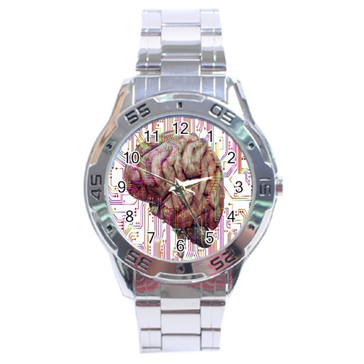 Brain Think Neurons Circuit Stainless Steel Analogue Watch