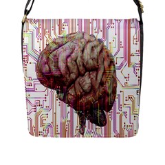 Brain Think Neurons Circuit Flap Closure Messenger Bag (l) by Wav3s