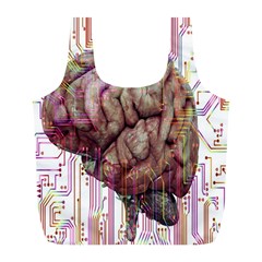 Brain Think Neurons Circuit Full Print Recycle Bag (l) by Wav3s