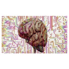 Brain Think Neurons Circuit Banner And Sign 7  X 4  by Wav3s