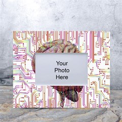 Brain Think Neurons Circuit White Tabletop Photo Frame 4 x6  by Wav3s