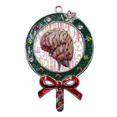 Brain Think Neurons Circuit Metal X mas Lollipop With Crystal Ornament by Wav3s