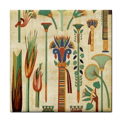 Egyptian Paper Papyrus Hieroglyphs Tile Coaster by Wav3s