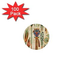 Egyptian Paper Papyrus Hieroglyphs 1  Mini Buttons (100 Pack)  by Wav3s