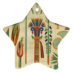 Egyptian Paper Papyrus Hieroglyphs Star Ornament (two Sides) by Wav3s