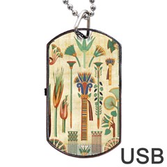 Egyptian Paper Papyrus Hieroglyphs Dog Tag Usb Flash (one Side) by Wav3s